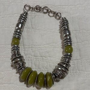 Chunky Vintage Silver and Green Necklace